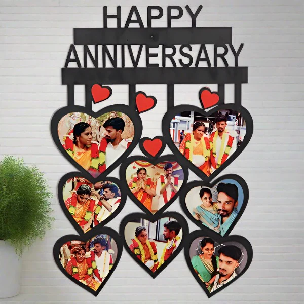 8 Hearts MDF Frames – Happy Anniversary